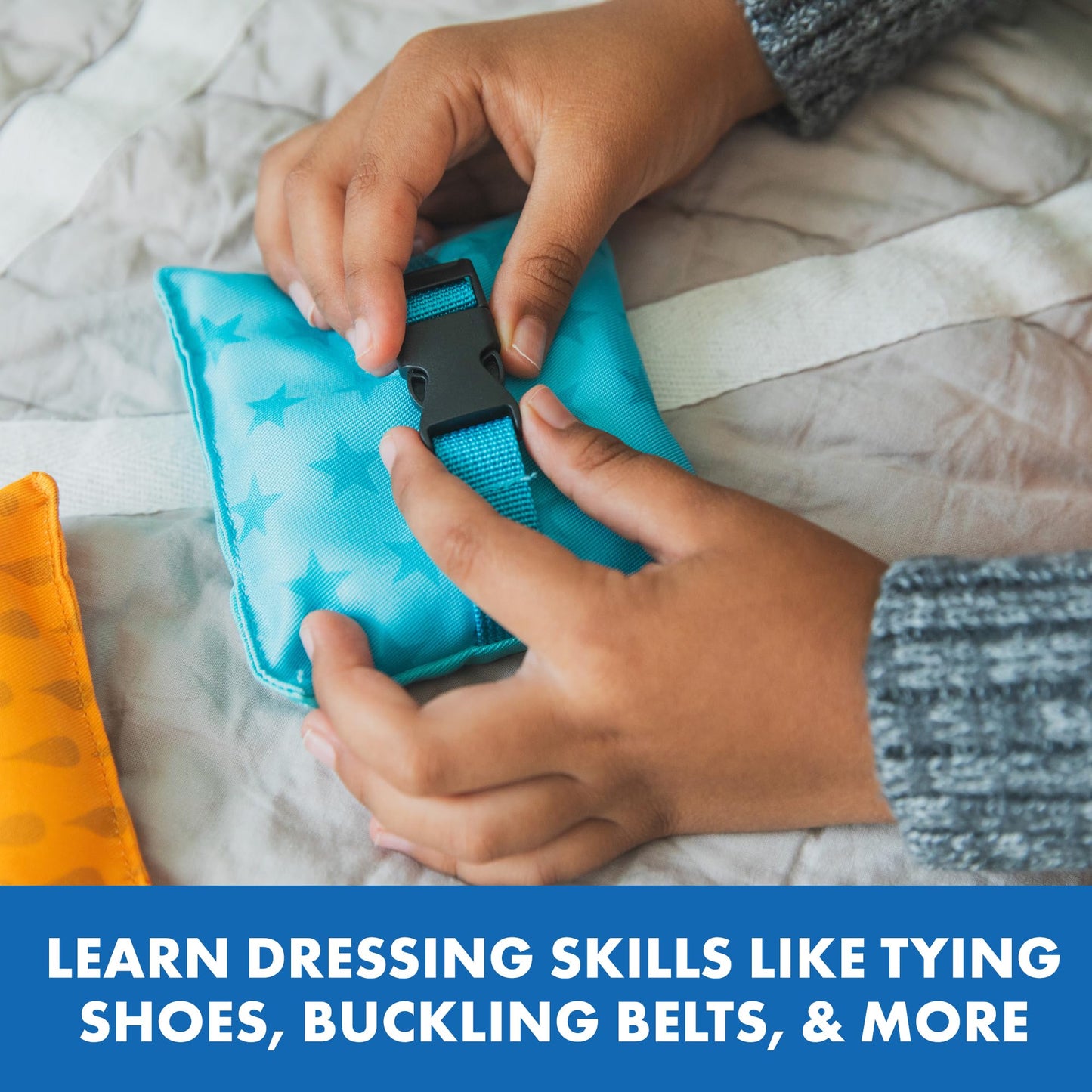 Educational Insights Dressing Skills Bean Bags - Montessori Busy Board for Toddlers, Shoe Tying, Occupational Therapy, Multi, Model 3102