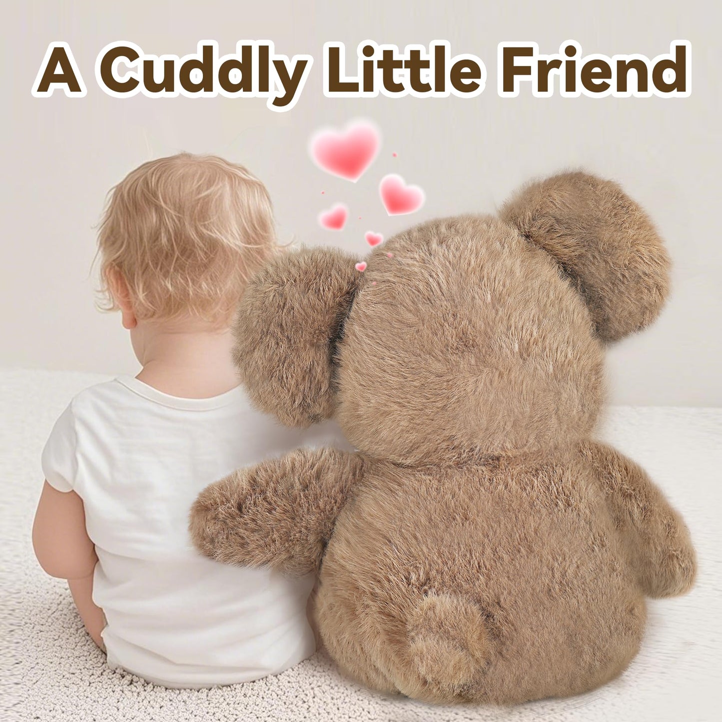 iPlay, iLearn Elephant Plush Toy, 18" Soft Coco Brown Stuffed Animal for Infants, Huggable Nursery Gift, Model 850073080191