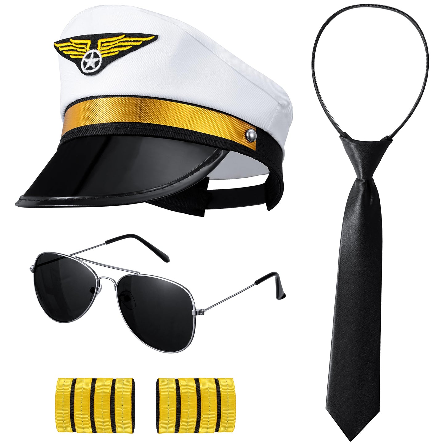 Yoroka Kids Pilot Costume Airline Captain Pilot Uniform With Accessories-140 White