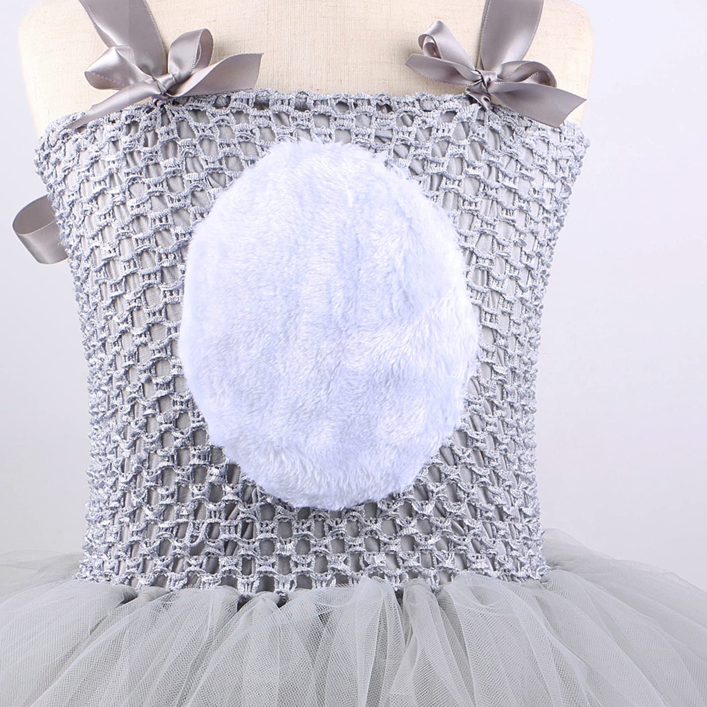 Rabiss Easter Kids Girls Bunny Costume Tutu Dress Up Clothes Set Rabbit Birthday Party Costume Animal Grey