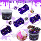 300Ml Black Cat Slime With Clay, Dark Purple Clear Slime Kit For Girls Ages 8-12 With 9 Packs Slime Add-Ins, Slime For Kids Party Favors, Non Stick Slime Toys Birthday Halloween Christmas Easter Gifts
