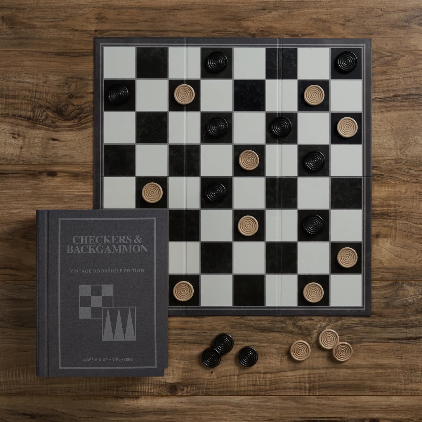 Ws Game Company Checkers And Backgammon Vintage Bookshelf Edition