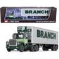 Ford Lt-9000 Day Cab With Vintage 40' Dry Goods Tandem-Axle Trailer Green ''Branch Motor Express'' 1/64 Diecast Model By Dcp/Fir