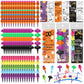 MotiMind 48 Set Halloween Crayons Party Favors Bat Pumpkin Ghost Stackable Crayons with Drawable Cards Kids Halloween Party Gift