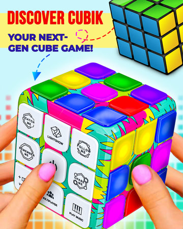 Skywin Puzzle Cube Game (Green/Pink) - Flashing Cube Handheld Electronic Games Stem Toy - Fun Memory Games & Brain Games For Adu