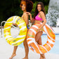 Monsoon [Citrus] 2-Pack Luxury Pool Floats Swimming Float Beach Tube Floaties Ring Tubes - Orange Yellow