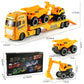 Dwi Dowellin Construction Carrier Truck Toy, 25.6" Excavator & Dump Truck, Yellow, Model 666-68F, for Kids Ages 3-6+