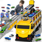 MSKOLER Racing Car Railway Truck Toy for Boys 2 3 4 5 6 7 Years Old - 78.7-inch Transport Carrier Trucks, Foldable Railway Stora