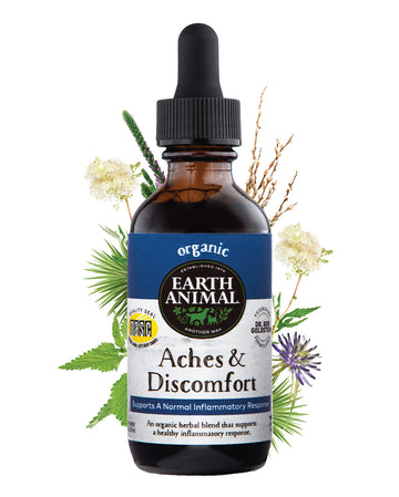 Earth Animal Aches And Discomfort, 2 Ounces, Herbal Remedy For Pain And Inflammation In Dogs And Cats