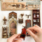 Kisoy Book Nook Kit, 3D Wooden Puzzle Booknook Build Bookshelf Decor, DIY Miniature House Kit for Adults and Teens, Mini House A