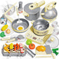 Play Kitchen Playset for Kids, Toy Kitchen Pretend Play Food BBQ Sets for Girls and Boys Age 3+, Play Kitchen Accessories with P