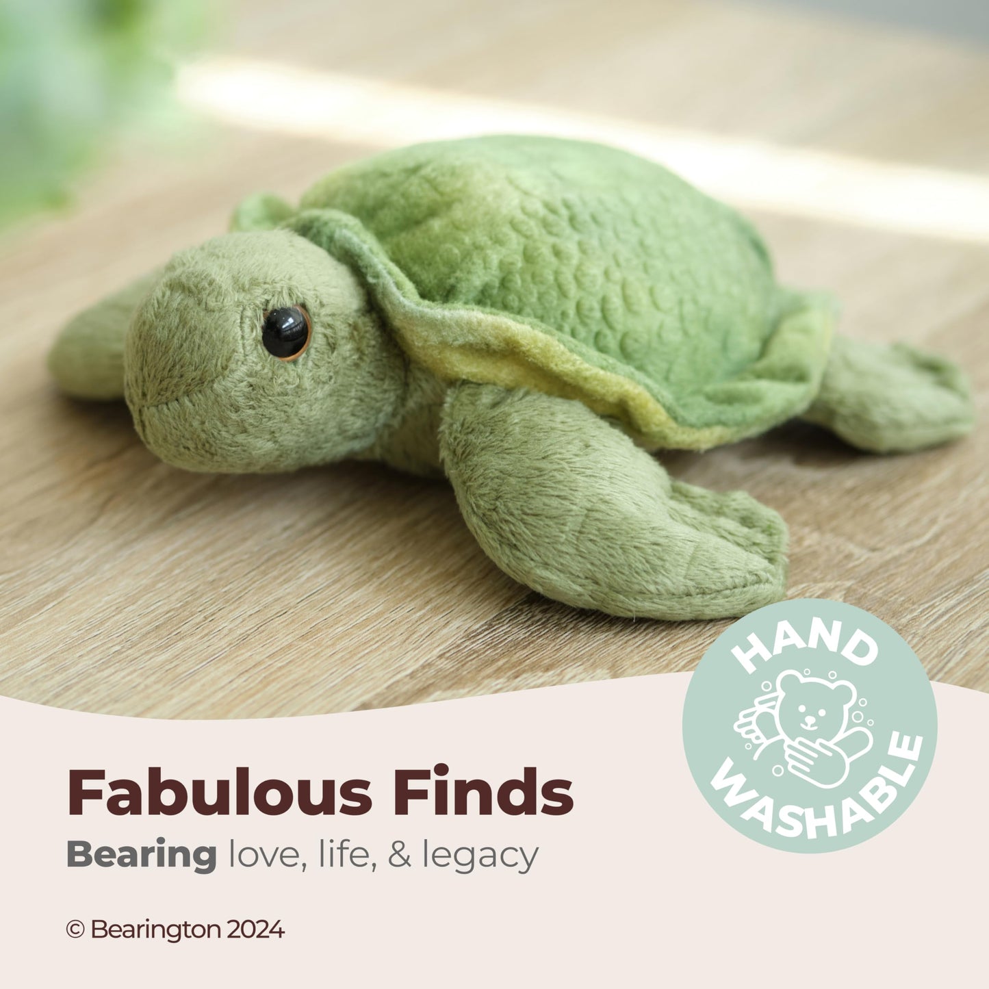 Bearington Collection Lil' Shelton Plush Sea Turtle Stuffed Animal, 7 Inches