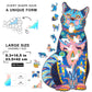 Wooden Puzzles for mature-themeds  Wooden Cat Jigsaw Puzzles with Animal Shaped Pieces  Unique Wood Cats Puzzle mature-themed  Ideal for Cat Lover (16.5?9.3 inches) 300 pcs - L