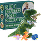 Dreamsbe Dinosaur Stuffed Animal T-Rex And 5 Little Dinos For Boys & Girls - Plush Stuffie With Zippered Pocket Eating Dinosaurs Gift Ages 3 4 6 7 8 9 Years