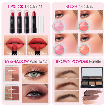 Golray Makeup Kit for Girls Full Kit Ages 8-12, Teen Beginner Make Up Train Case with Blush/Eyebrow Powder/Eyeshadows/Lipsticks,