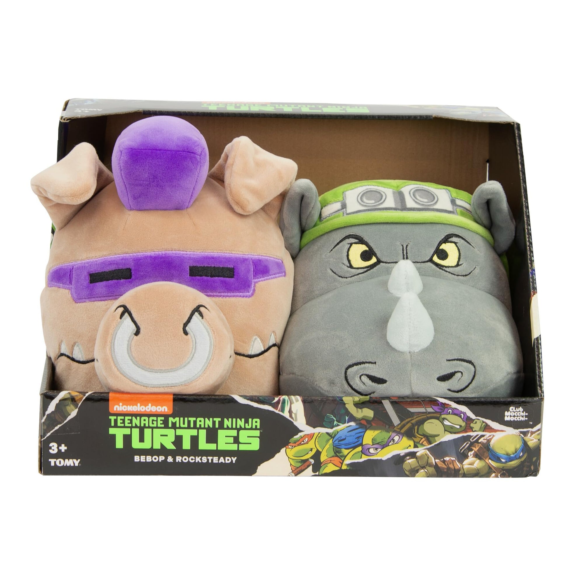 Club Mocchi Mocchi- Teenage Mutant Ninja Turtles Plushies - Bebop and Rocksteady Plush Combo Pack - Soft and Squishy Collectible TMNT Plush Gift Set - 8 Inch