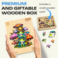 Woodbests Wooden Puzzle For Adults, Frog Family Puzzle (M, 190Pcs, 11.4'X10.9') Beautiful Wooden Box, Wooden Jigsaw Puzzles Unique Shape, Birthday Gifts For Adults And Kids Family Game