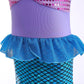Huutiomys Little Girl Luxury Mermaid Costume Princess Dress For Girls With Accessories (Blue, 4-5 Years)