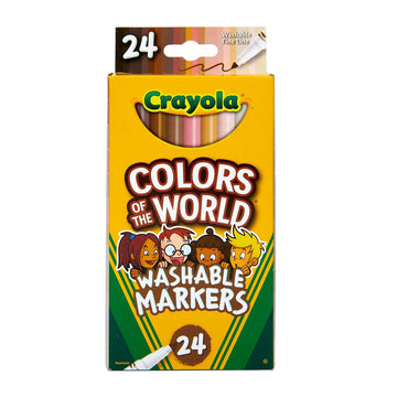 Crayola Colors of the World Markers, Washable Skin Tone Fine Line Markers, 24 Count, Multi Color, Ages 3+