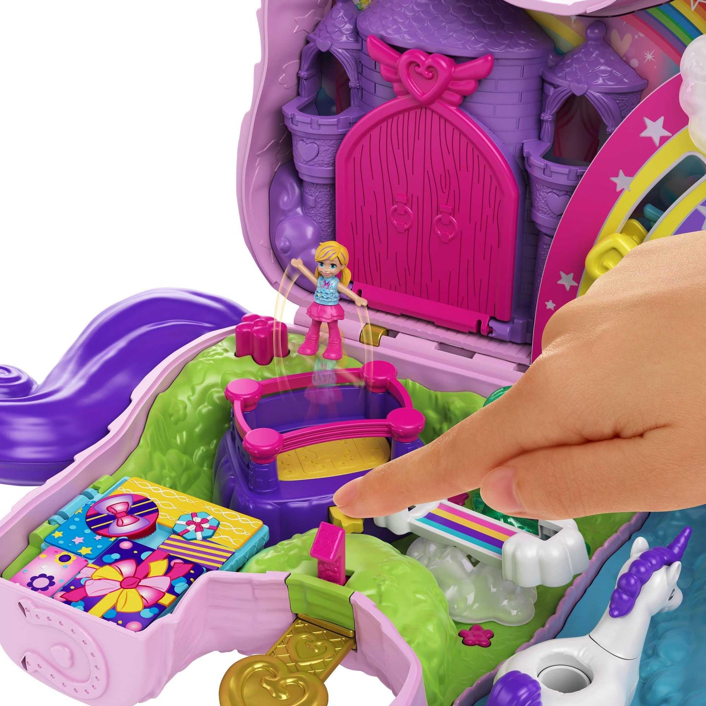 Polly Pocket Unicorn Party Playset - Standard Size, Multicolor Plastic, Model GVL88