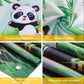 Cartoon Panda Birthday Decorations Panda Backdrop For Party Supplies Animal Themed Banner Green Bamboo Background Baby Shower Photo Background Kids Children Newborn Birthday Party Table Decor