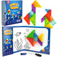 Coogam Magnetic Travel Tangram Puzzle With 3D Building Blocks, Road Trip Pattern Shape Handwriting Jigsaw Books With 360 Brain Teasers, Montessori Educational Toy Gift For Kids Adults