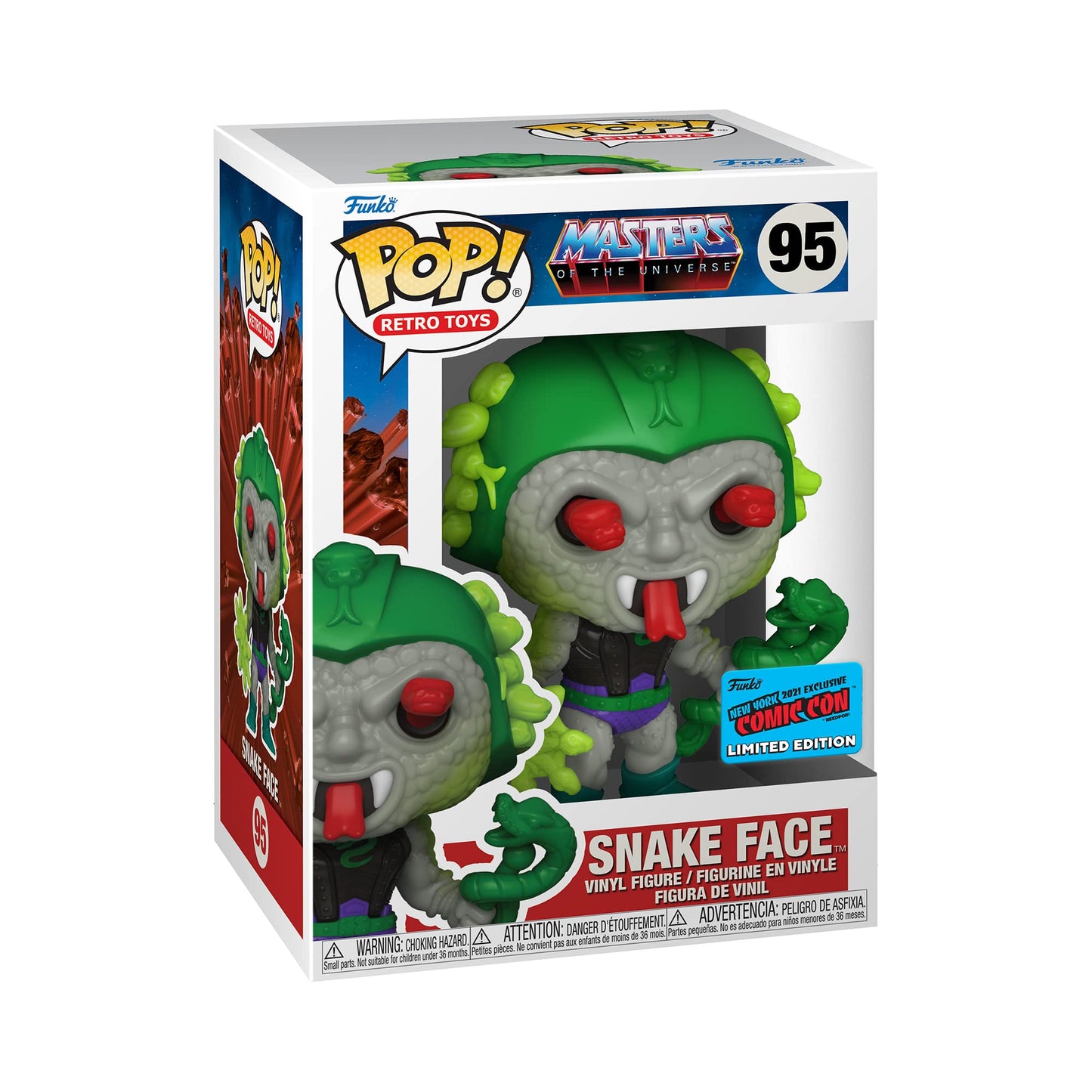 Funko Pop! Master Of The Universe Snake Face 95 Shared Sticker 2021 Exclusive Fall Convention Figure Motu