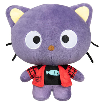 Hello Kitty Chococat 8-inch Punks Plush - Official Sanrio Product, Polyester, Model HKT0487, Ages 6+