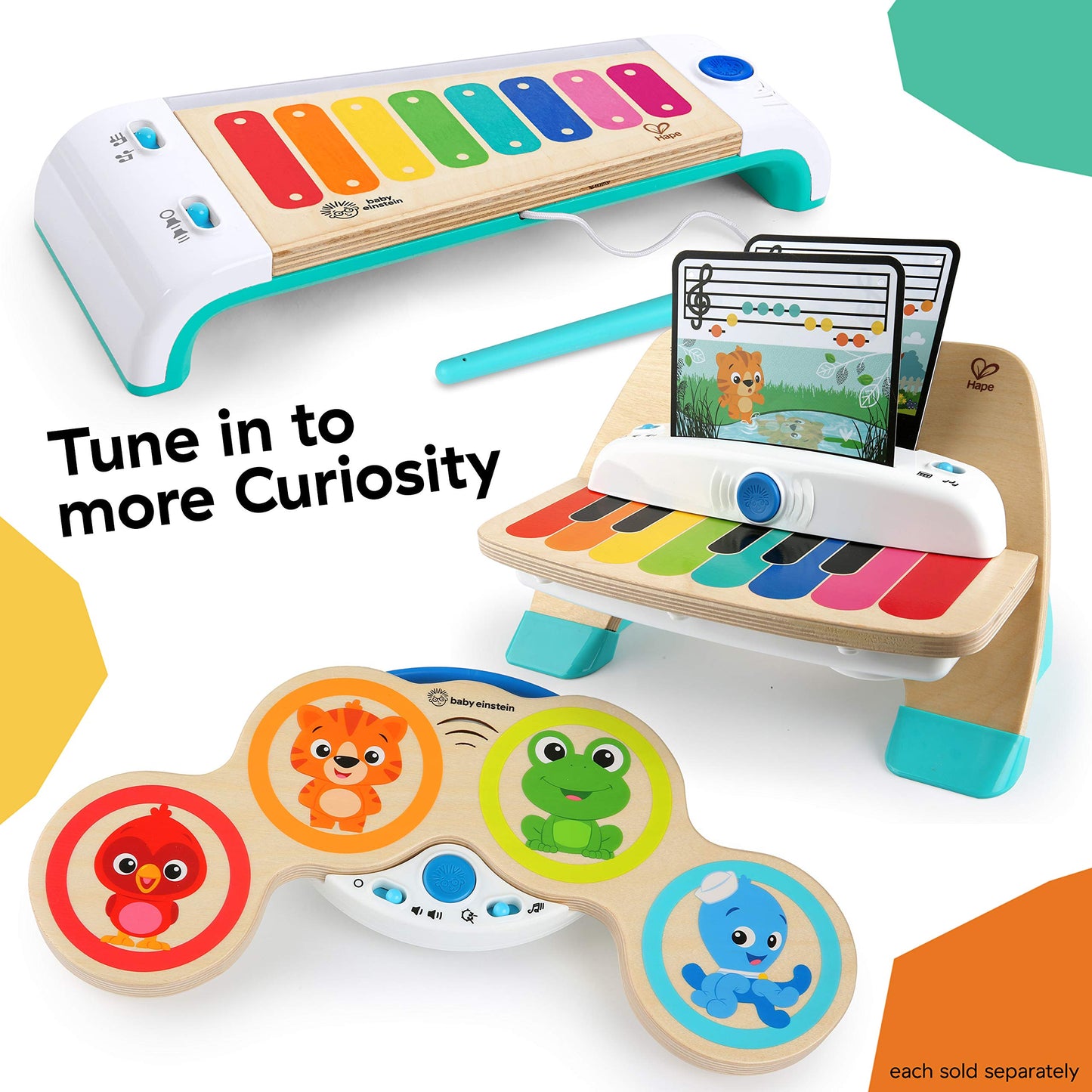 Baby Einstein And Hape Magic Touch Piano Wooden Musical Toddler Toy, Age 6 Months And Up