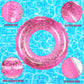 Whaline 4Pcs Inflatable Pool Floats Toys Swim Tubes Rings Glitter Pink Pool Tube for Teen Boys Girls Outdoor Summer Swimming Poo