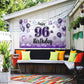 LASKYER Happy 96th Birthday Decorations,96th Purple Balloon Large Birthday Banner Backdrop Sign,96 Years Old Bday Party Supplies