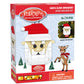Brickcraft Rudolph the Red-Nosed Reindeer Santa Claus Ornament Brick Building Set, 74 Pieces DIY Holiday Christmas Block Kit wit