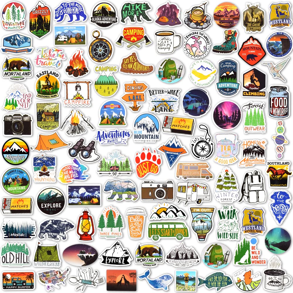 Susihi 160Pcs Nature Stickers For Kids Outdoor Adventure Stickers For Water Bottles Waterproof Camping Vinyl Stickers For Yeti C