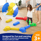 16 Pcs Balance Beam And Stepping Stones For Kids - 4 Turtle Shape Stepping Stones And 12 Connectable Beams With Sound Feature,Co