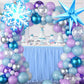 Frozen Balloon Garland Arch Kit, Snowflake Pearl Blue Purple Metallic Purple Blue Silver And White Balloons For Winter Wonderlan