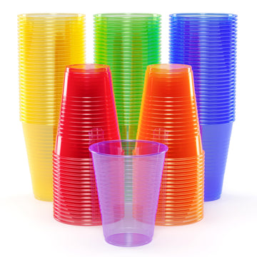 Exquisite Blacklight Party Glow Cups - 60 Pack 16 Oz - Assorted Colors - Disposable Cups For Party - Blacklight Reactive Glow In The Dark Cups For Birthday Party - Food Safe - Neon Cups