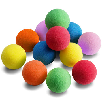 Vrclub 12 Pieces Soft Foam Balls - Lightweight Mini Play Balls For Safe Indoor Toys Fun - Vibrant Assorted Colors Balls - Unique