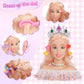 Everideals 39PCS Hair Styling Doll Head Makeup Kit for Girls,Pretend Play Hair Styling Set,with Hairdryer Curling Iron Crown Hai
