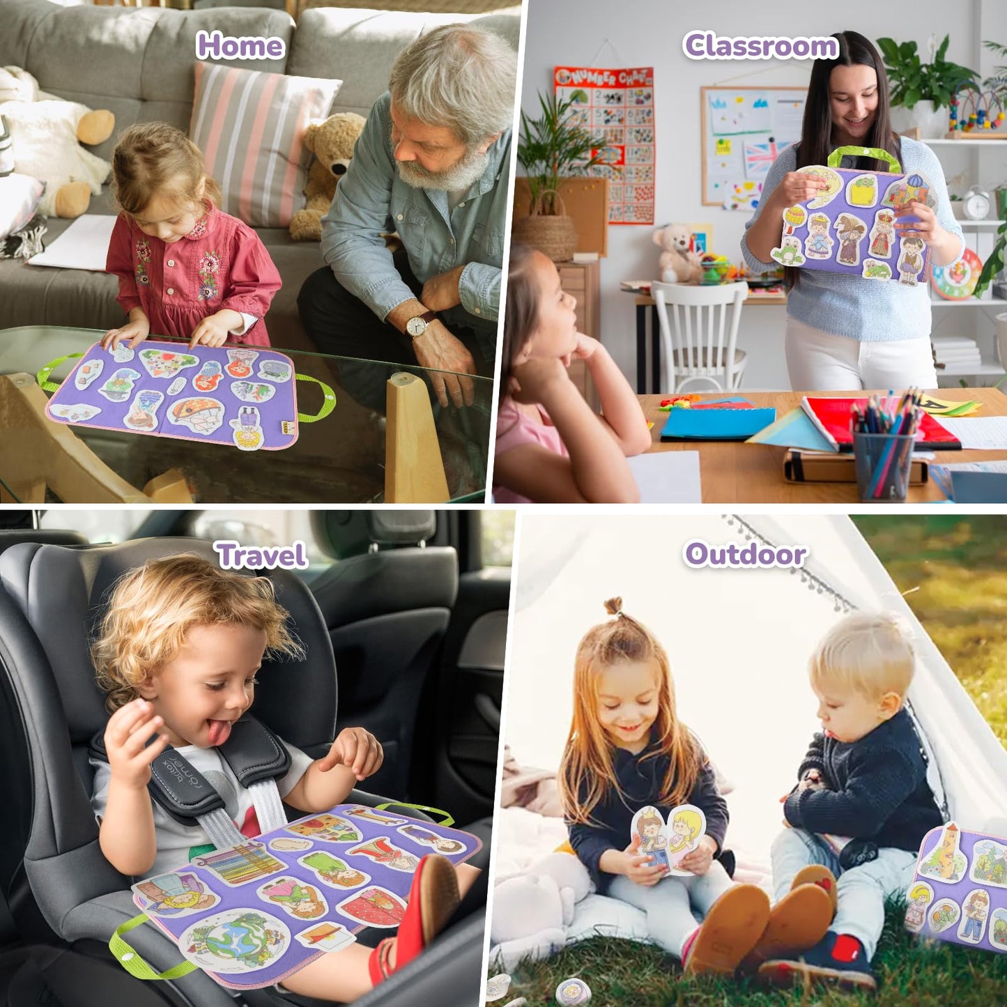 CHEFAN Felt/Flannel Board Story Set of 4, PRECUT Felt Pieces for Preschool Toddlers Circle Time, The Mermaid Story, The Princess