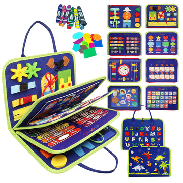 Majavi Toddler Busy Board Montessori Toys For 1 2 3 4 Year Old, Busy Book Sensory Educational Activities For Learning Fine Motor
