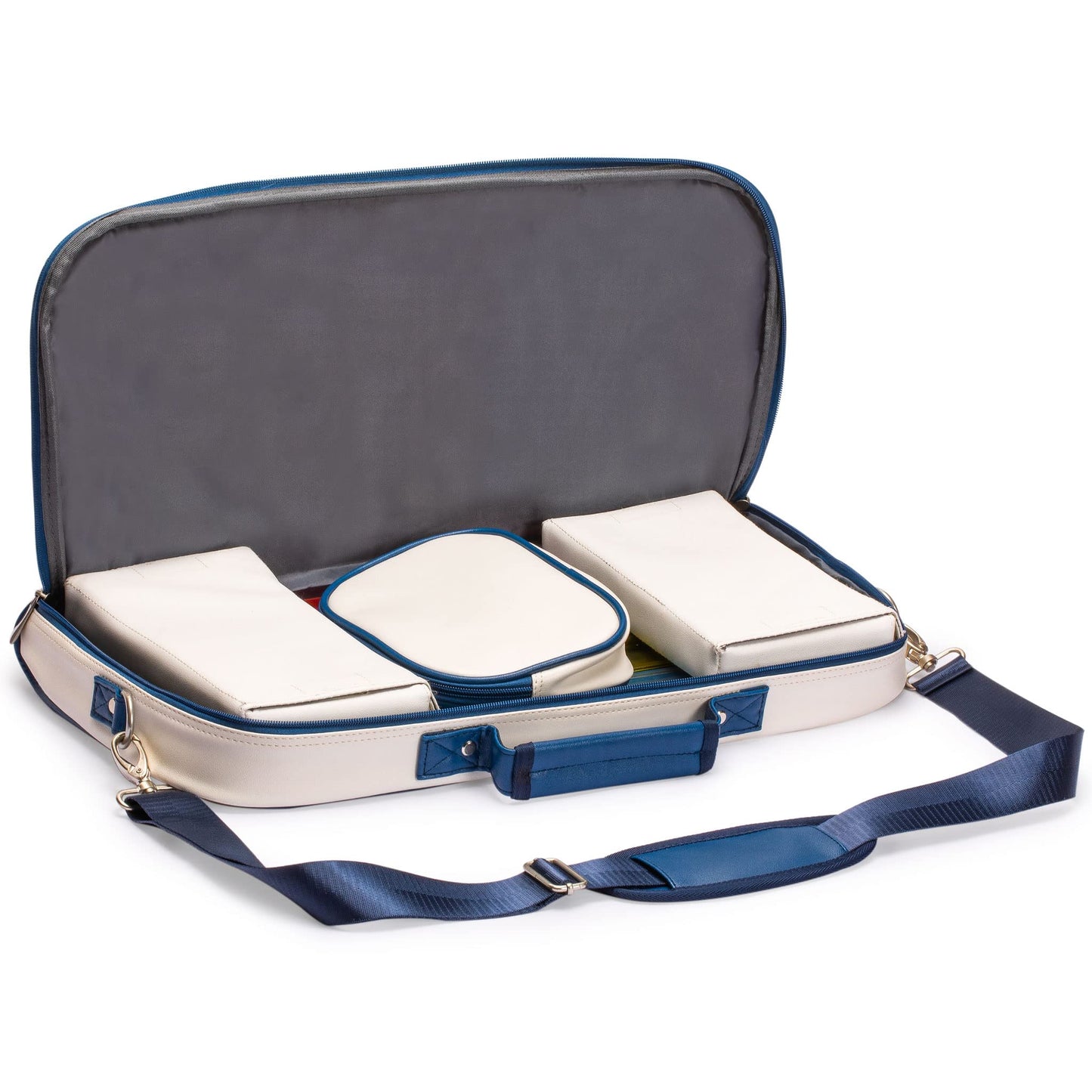 Yellow Mountain Imports American Mahjong Set, Chinoise With Soft Leatherette Case - Racks With Pushers, Scoring Coins, Dice, And Wind Indicator