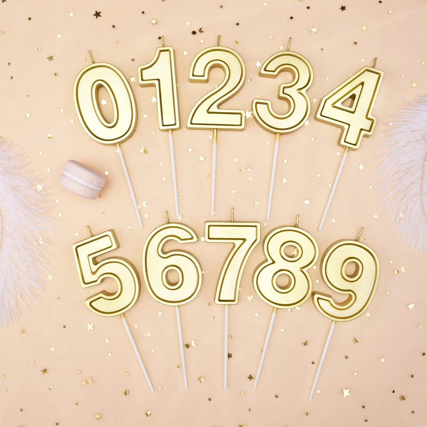 PHD CAKE 2.76 Inch Luxe Gold 1 Number Birthday Candles, Gold Number Candles, Cake Number Candles, Party Celebration