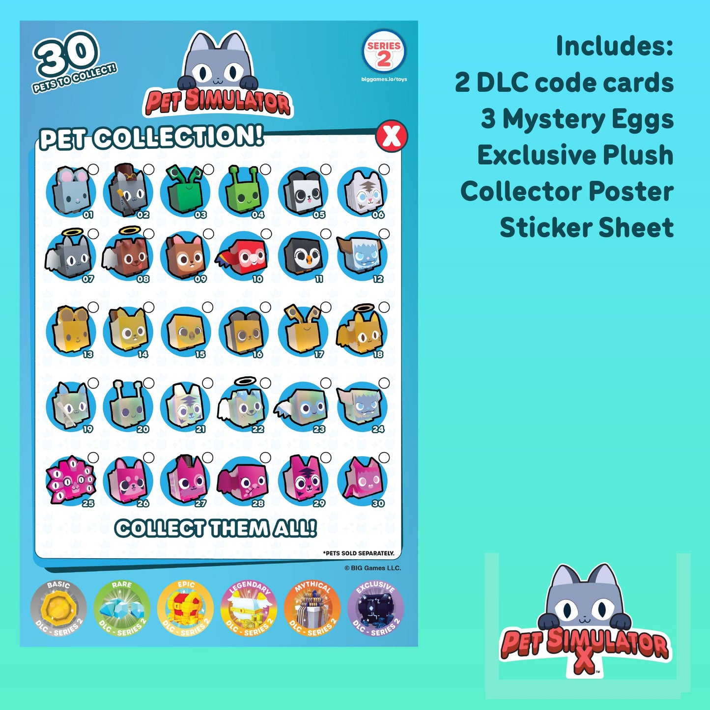 UCC Distributing PET Simulator Series 2 - Exclusive Red Dragon Bundle with 8 Plush & Figure Toys - Includes DLC Codes