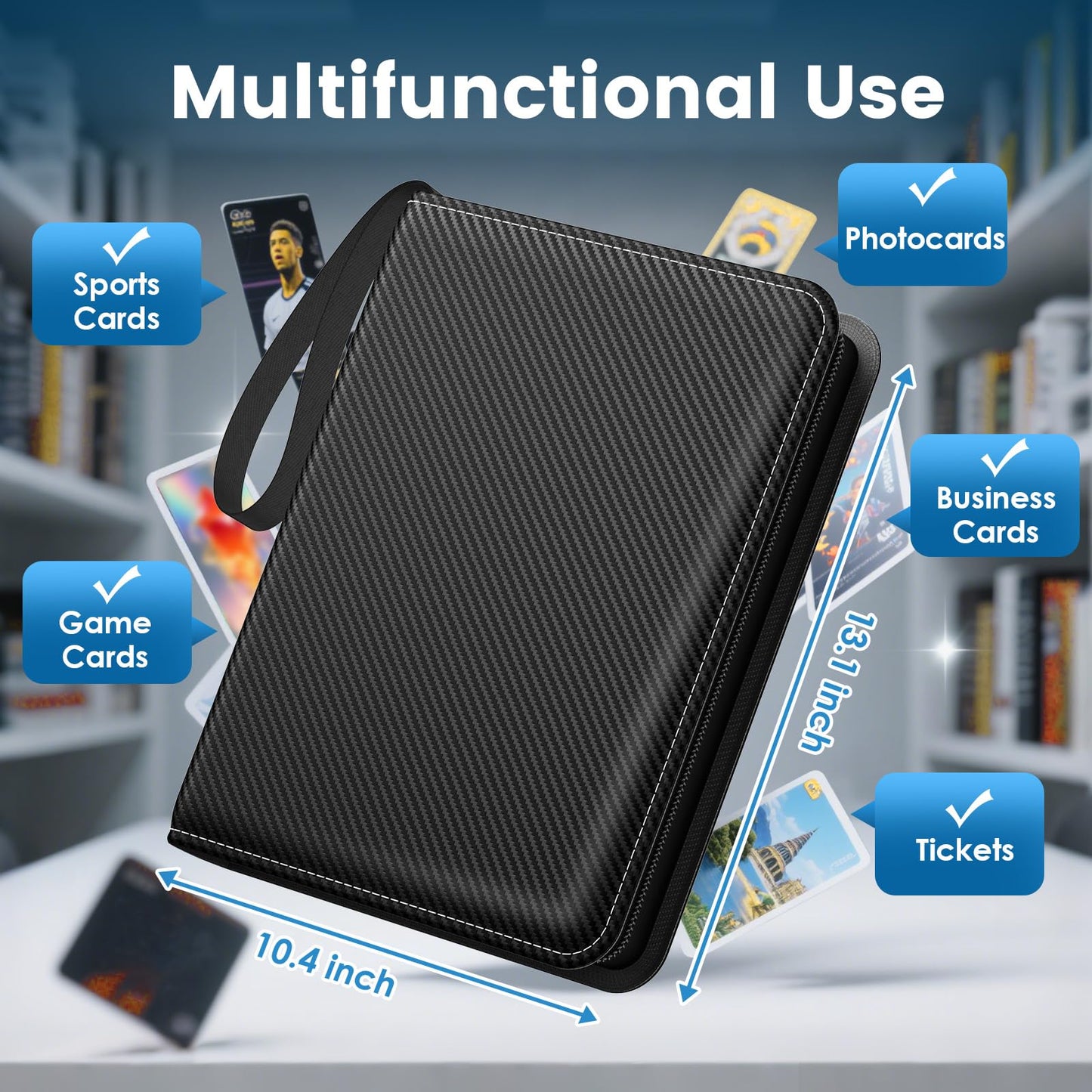 Trading Card Binder with Sleeves  9 Pocket Trading Card Binder enhanced 720 Double Sided Pocket PU Card Collection Binder  Collectible Card Albums Card Folder for Sports Cards  Game Cards