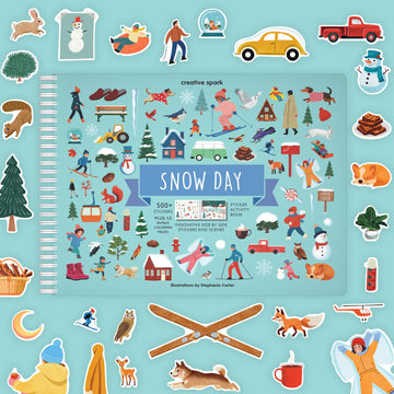 Cupkin Snow Day Sticker Book Activity For Kids, Side By Side Winter Sticker Book, Fun Kid Road Trip Activity, 500+ Kids Stickers