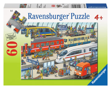Ravensburger Railway Station Jigsaw Puzzle - Unique 60-Piece Puzzle For Kids, Anti-Glare Surface | Fsc-Certified Materials | Gre