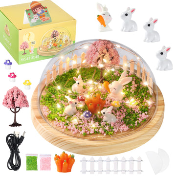 Make Your Own Night Light ,Rabbit Diy Kits,Bunny Toys For Kids Ages 4-8 ,Arts And Crafts Lamp Project For Girls(Usb Upgrade Edit