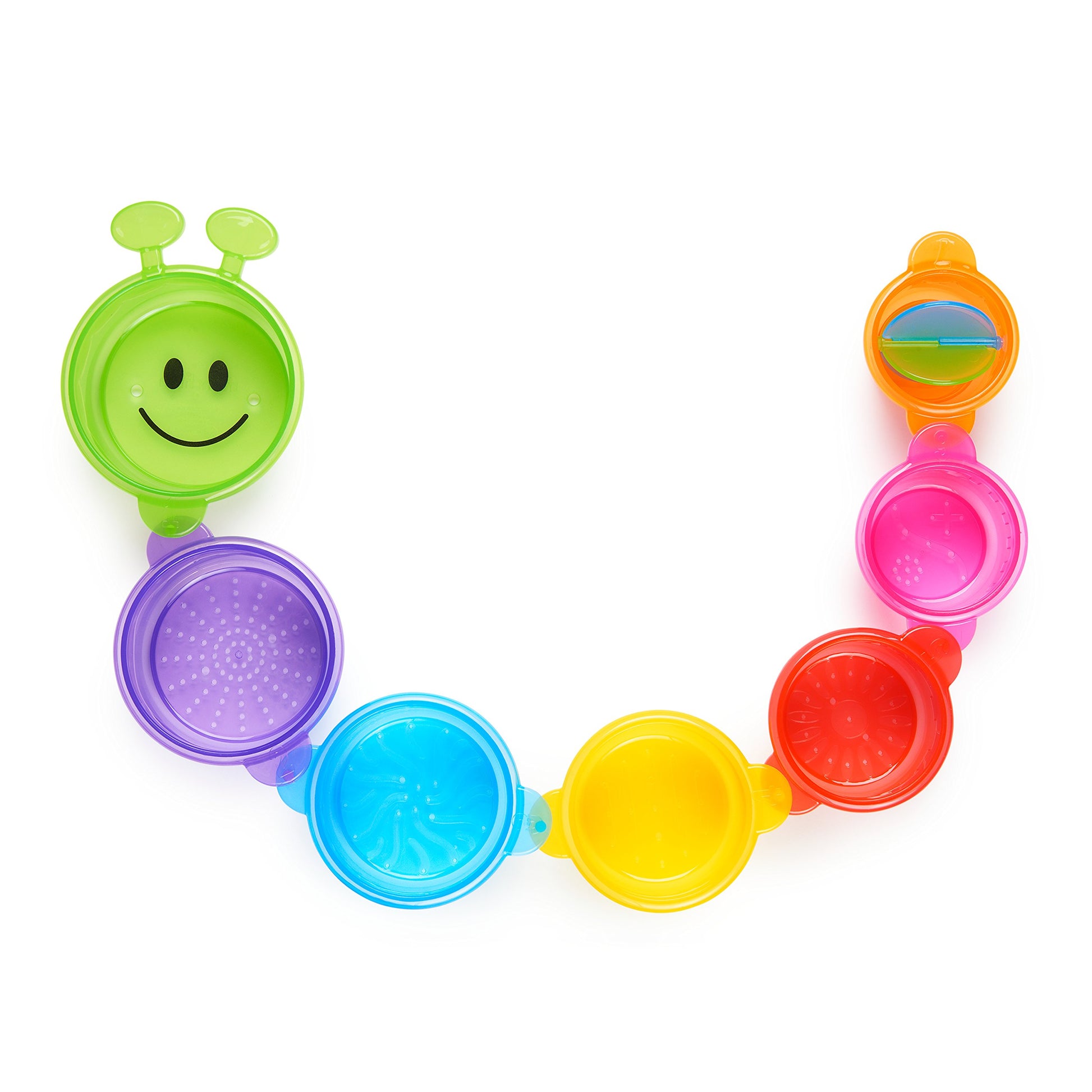 Munchkin Caterpillar Spillers Stacking And Straining Cups Baby And Toddler Bath Toy