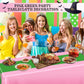 Oudain 3 Pcs Witch Princess Theme Party Pink & Green Party Tablecloth 54 x 108 Inch Plastic Rectangle Tablecloth Waterproof Tabl