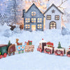 Mvnise 2Pcs Christmas Wooden Train Ornament, Mini Painted Train Decoration Kids Gift Toys, Xmas Table Top Adornment For Christma